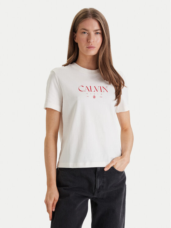 Calvin Klein Jeans Tricou Cktail Concept LV047E813G Alb Regular Fit