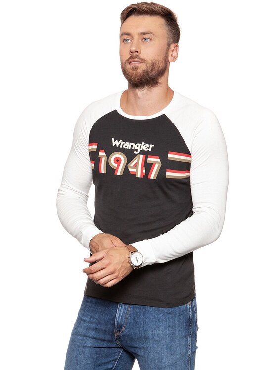 Wrangler Wrangler T-shirt LS Nero Regular Fit