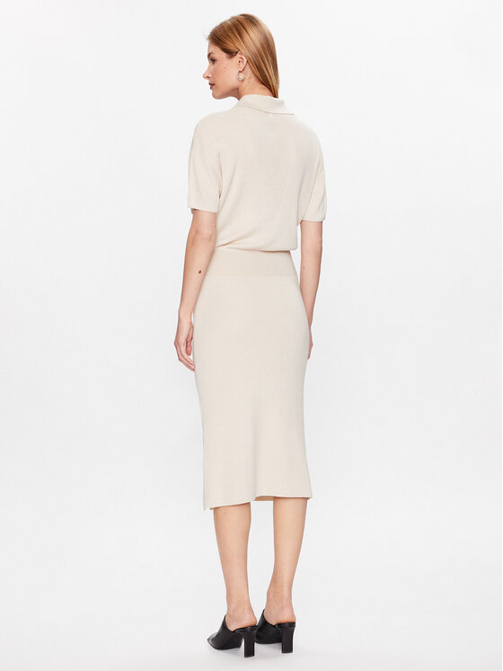 Tommy Hilfiger Tommy Hilfiger Трикотажна сукня Open Polo WW0WW38886 Бежевий Regular Fit