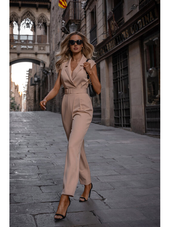 Made of Emotion Made of Emotion Kombinezon M780 Beżowy Generous Fit