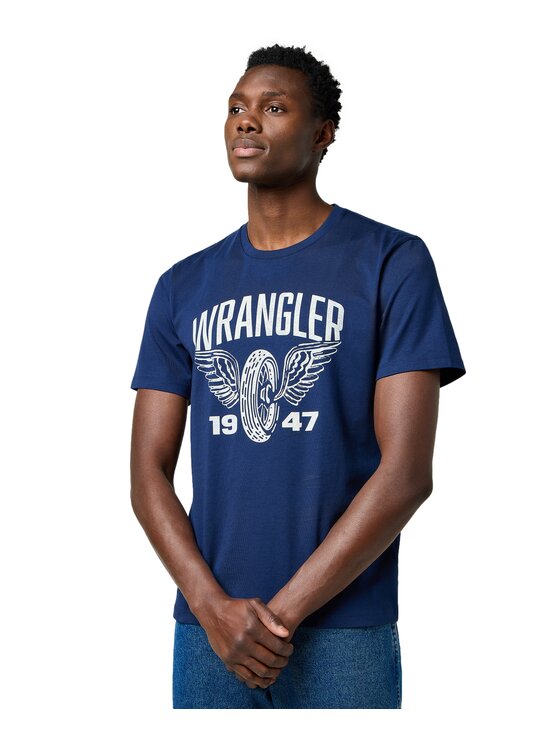 Wrangler Wrangler T-shirt 112371477 Blu scuro Regular Fit
