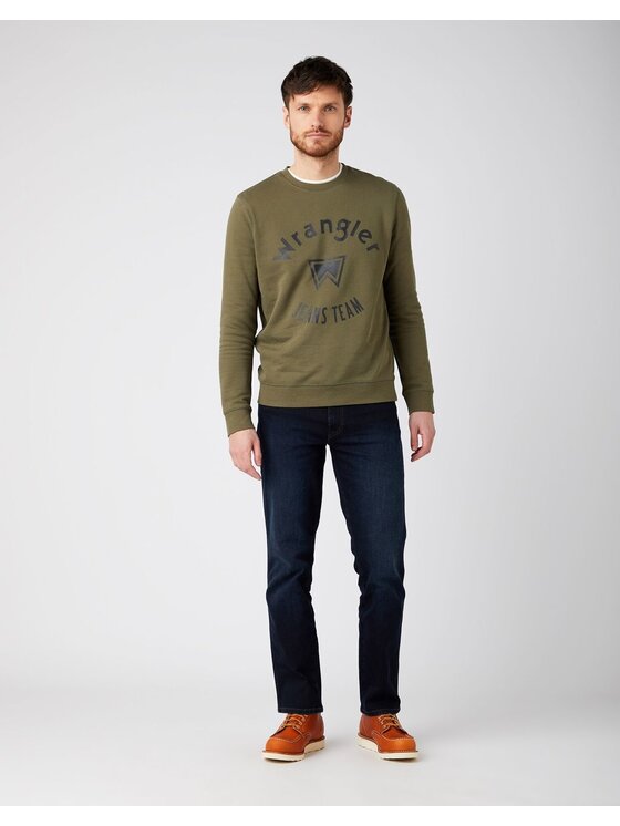 Wrangler Wrangler Bluza CREW SWEAT Zielony Regular Fit
