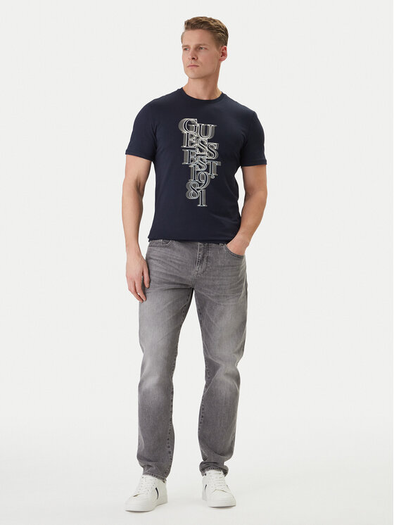 Guess Guess Tričko M6GI10 K2991 Tmavomodrá Slim Fit