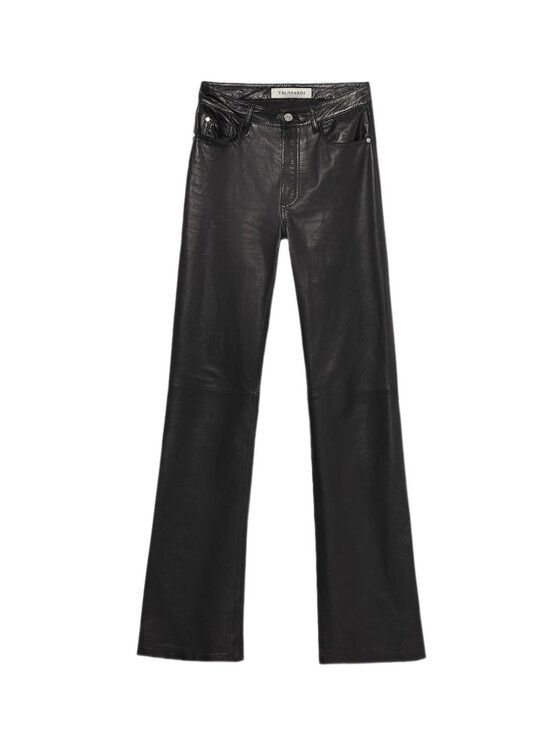 Trussardi Trussardi Pantaloni di pelle P324A002272N033 Nero Flare Fit