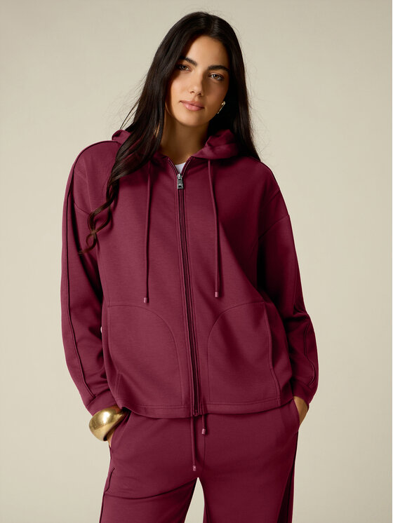 Oltre Oltre Bluza G880J004757N036 Bordowy Regular Fit
