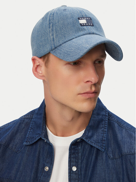 Tommy Jeans Tommy Jeans Kepurė su snapeliu Tjm Heritage Over Dyed Denim Cap AM0AM13853 Mėlyna