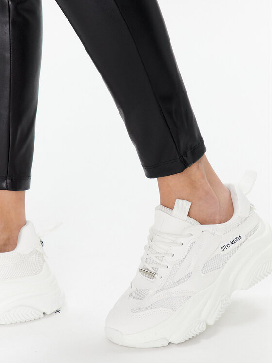 DKNY DKNY Hlače iz umetnega usnja P2HKTO61 Črna Slim Fit