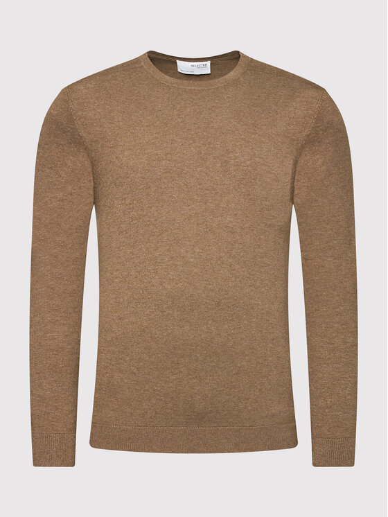 Selected Homme Selected Homme Sweter Berg 16074682 Brązowy Regular Fit