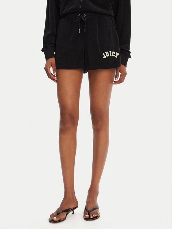 Juicy Couture Juicy Couture Pantaloni scurți sport Perkin JCWHS125322 Negru Relaxed Fit