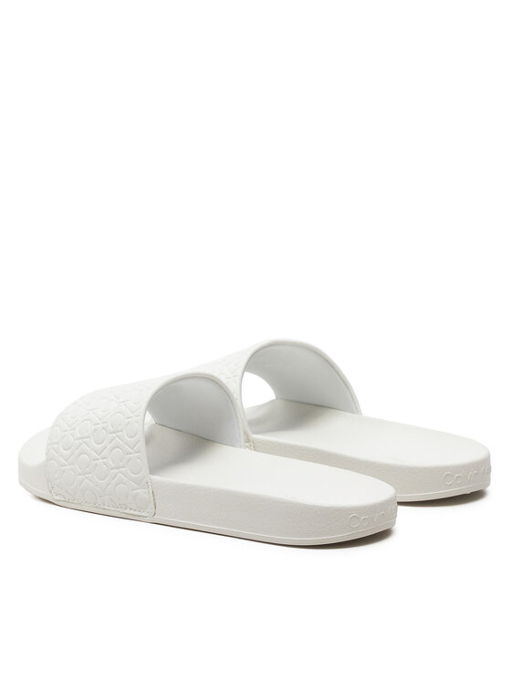 Calvin Klein Calvin Klein Şlapi Slide Saff Mono HW0HW02106 Alb