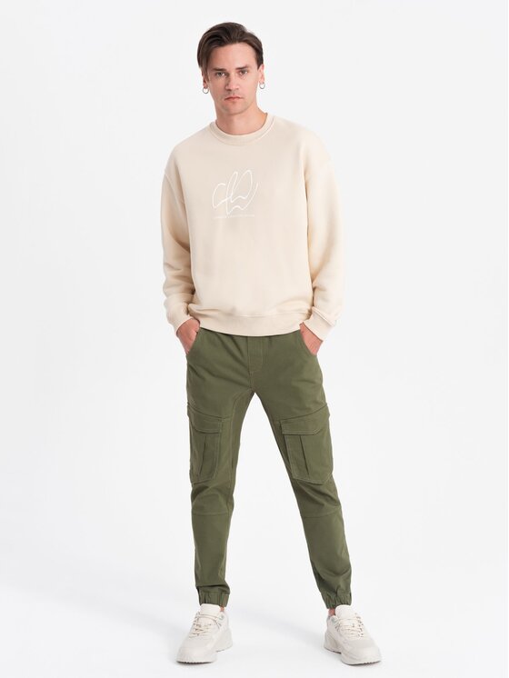 Ombre Ombre Joggery P886 Zielony Cargo Fit
