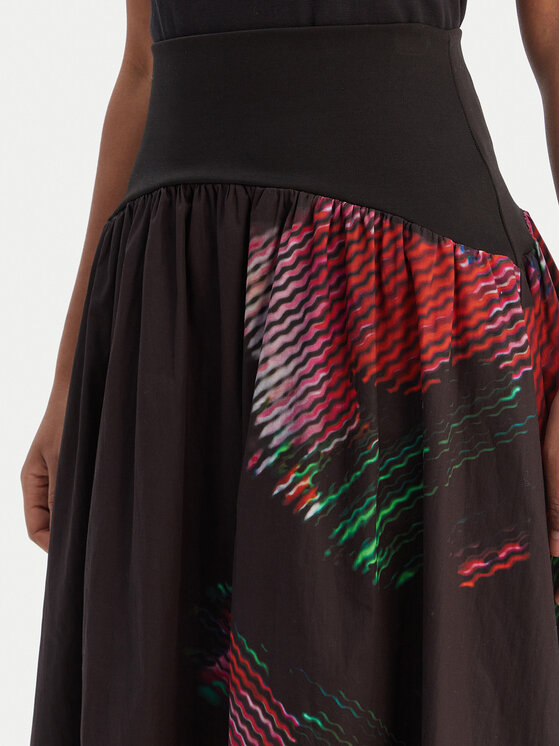 Desigual Desigual Φούστα midi 26SWFW02 Μαύρο Regular Fit