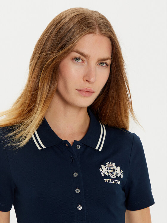 Tommy Hilfiger Tommy Hilfiger Vsakodnevna obleka Varsity WW0WW43841 Mornarsko modra Slim Fit
