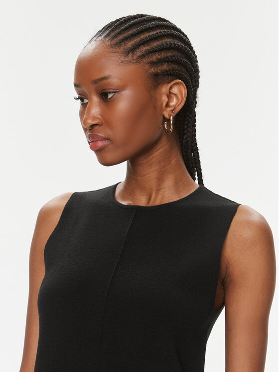 Calvin Klein Calvin Klein Φόρεμα υφασμάτινο Extra Fine Wool Shift Dress K20K206899 Μαύρο Regular Fit