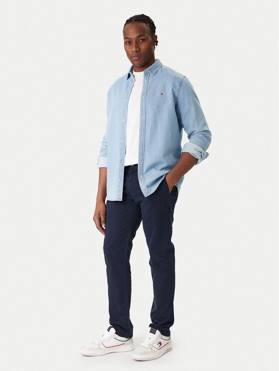 Tommy Jeans Tommy Jeans Pantaloni din material DM0DM22404 Bleumarin Regular Fit