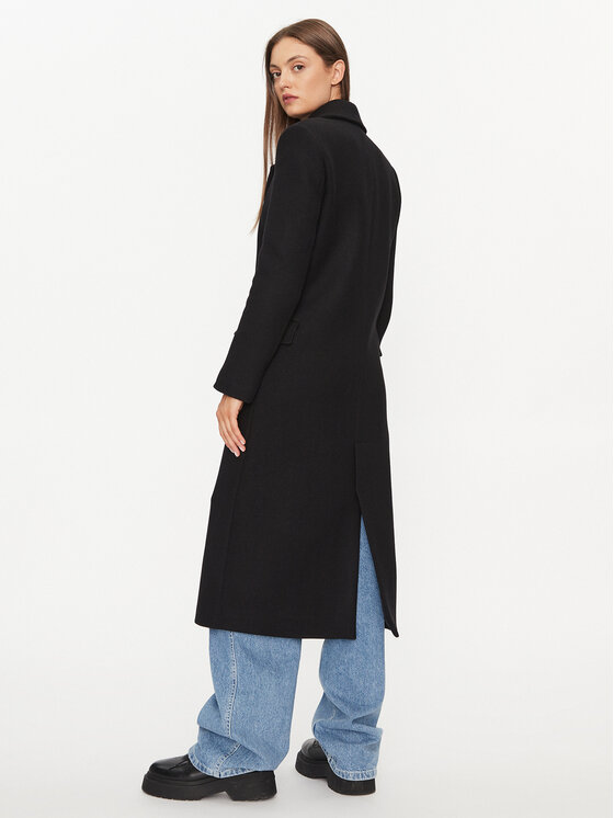 Patrizia Pepe Patrizia Pepe Vilnonis paltas 2O0119/A337-K103 Juoda Regular Fit