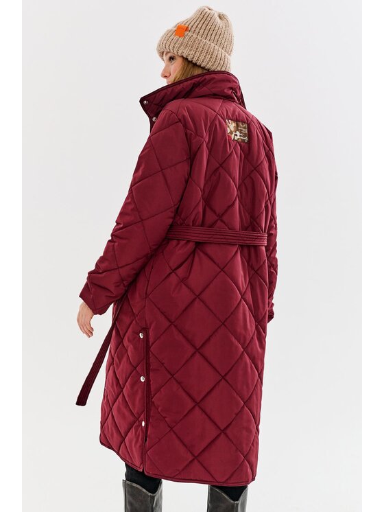NAOKO NAOKO Kabát Cherry Charm Bordová Regular Fit