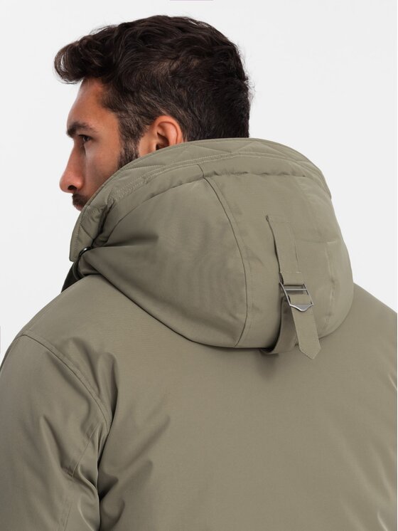 Ombre Ombre Parka OM-JALJ-0166 Khaki Regular Fit