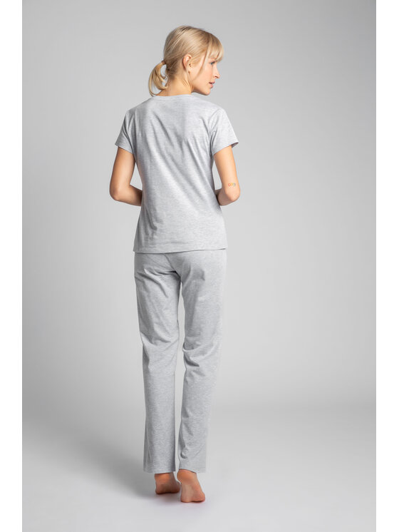 LaLupa LaLupa T-Shirt LA014 Srebrny Comfortable Fit