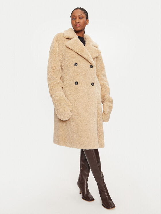 Rinascimento Cappotto in shearling CFC0118317003 Beige Regular Fit, taglia : XL