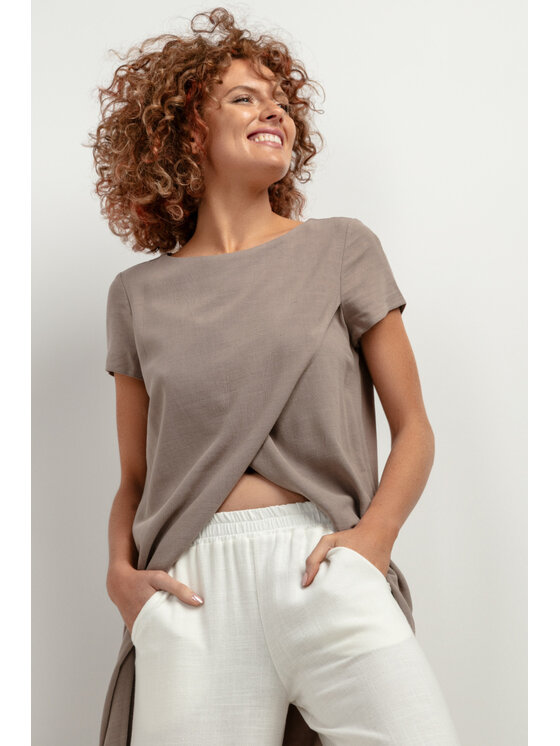 Tessita Tessita Narzutka NARZUTKA_T405_3_L Beżowy Classic Fit