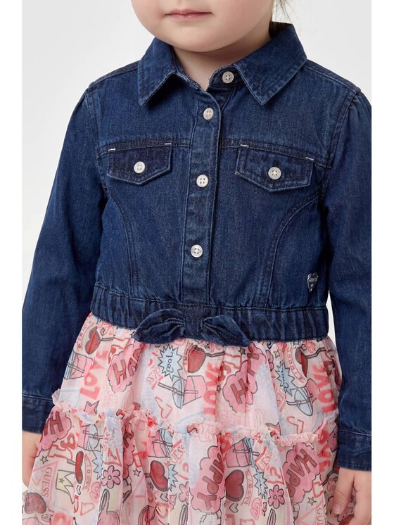 Guess Kids Guess Kids Sukienka codzienna 183396 Niebieski Classic Fit