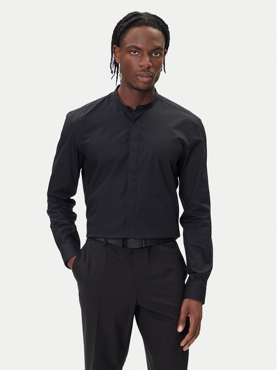 HUGO HUGO Marškiniai Kaleb 50551253 Juoda Slim Fit