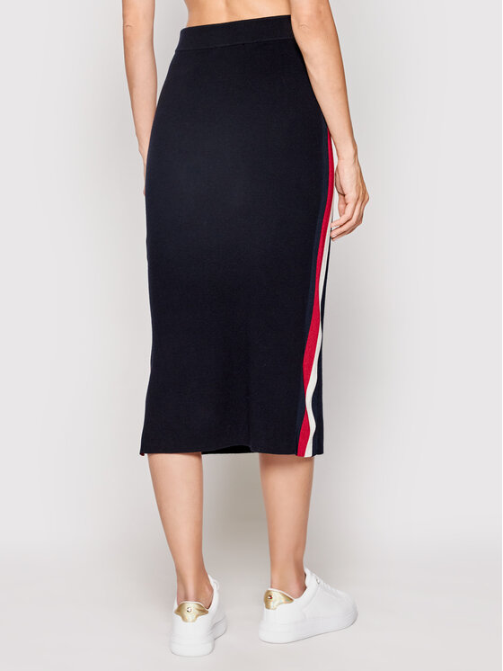 Tommy Hilfiger Tommy Hilfiger Pliiatsseelik Global Stripe WW0WW31117 Tumesinine Fitted Fit