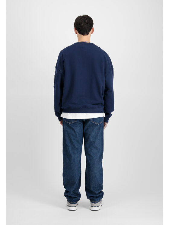 Alpha Industries Alpha Industries Bluza Alpha Essentials Rubber Logo Sweatshirt Granatowy Relaxed Fit