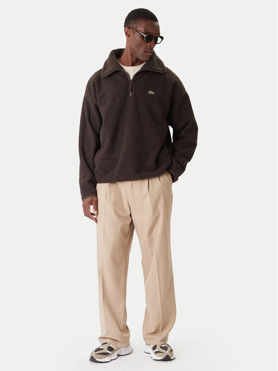 Lacoste Lacoste Fliso džemperis SH5500 Ruda Relaxed Fit