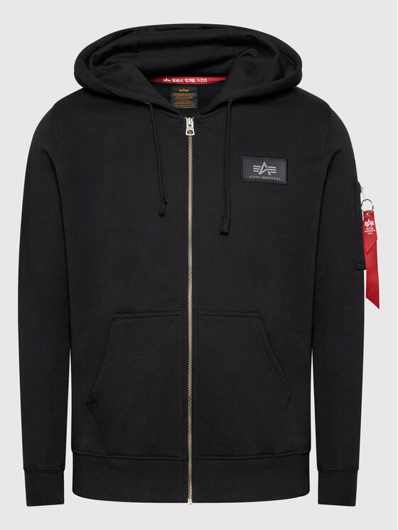 Alpha Industries Alpha Industries Mikina Back Print Zip 128342 Černá Regular Fit