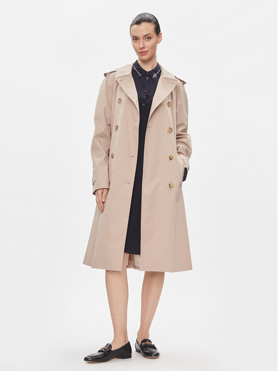 Tommy Hilfiger Tommy Hilfiger Trencz Cotton Classic Trench WW0WW40482 Beżowy Regular Fit