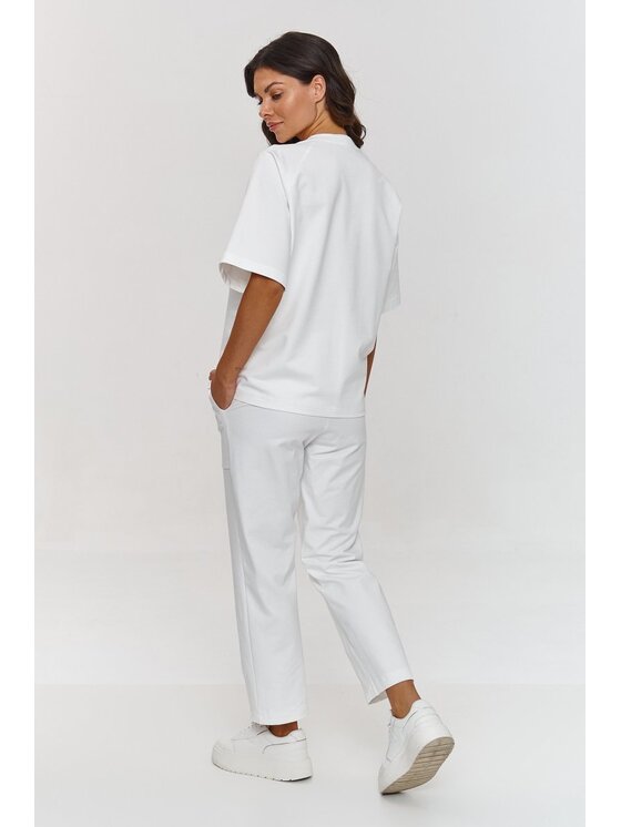 Makadamia Makadamia Dres m865 Écru Relaxed Fit
