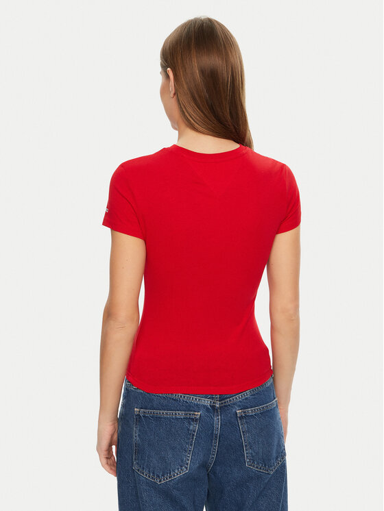 Tommy Jeans Tommy Jeans T-Shirt Essential DW0DW19447 Κόκκινο Slim Fit
