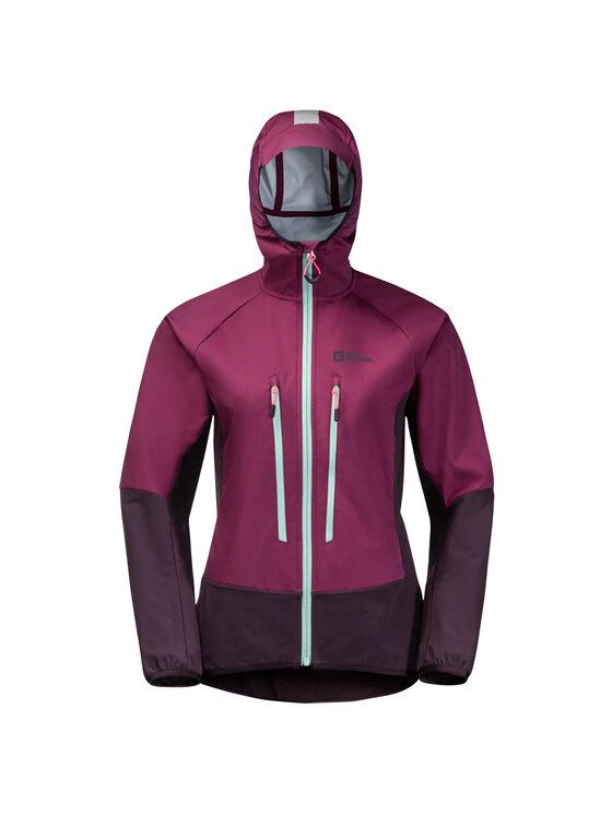 Jack Wolfskin Jack Wolfskin Kurtka przejściowa Jack Wolfskin Alpspitze Hoody Jkt W Fioletowy Regular Fit