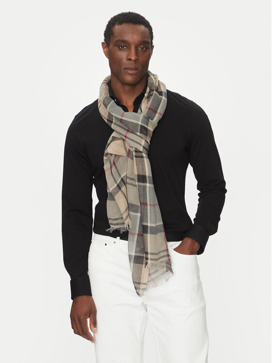 Męski Szal Barbour, Beżowy, Welton Tartan USC0315TN32