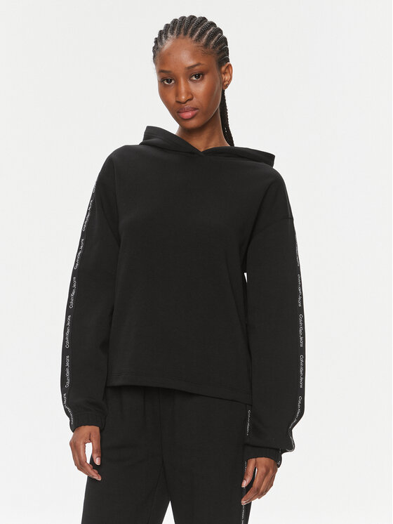 Calvin Klein Jeans Calvin Klein Jeans Felpa Logo Elastic Hoodie J20J223078 Nero Regular Fit