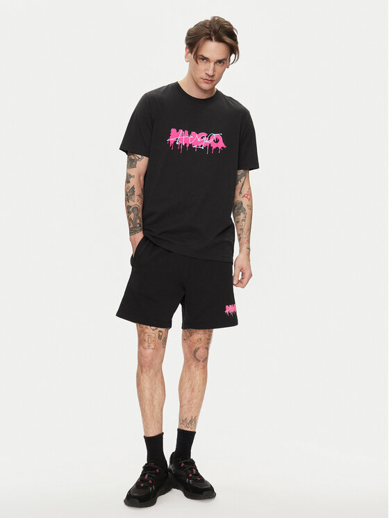 Hugo T-Shirt Decation 50515282 Schwarz Regular Fit | Modivo.de