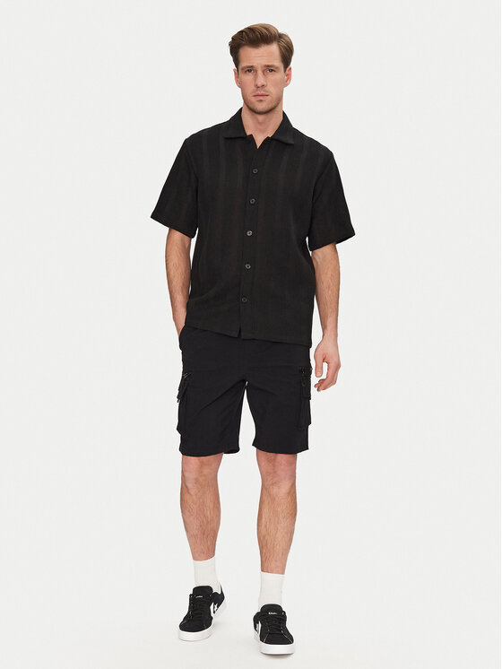 Resteröds Resteröds Pantaloncini di tessuto Marc 55251 6440 Nero Regular Fit