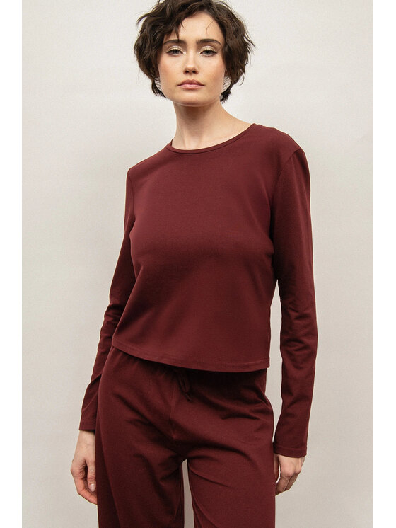 Nudyess Nudyess Top bawełniany Harriet Bordová Relaxed Fit