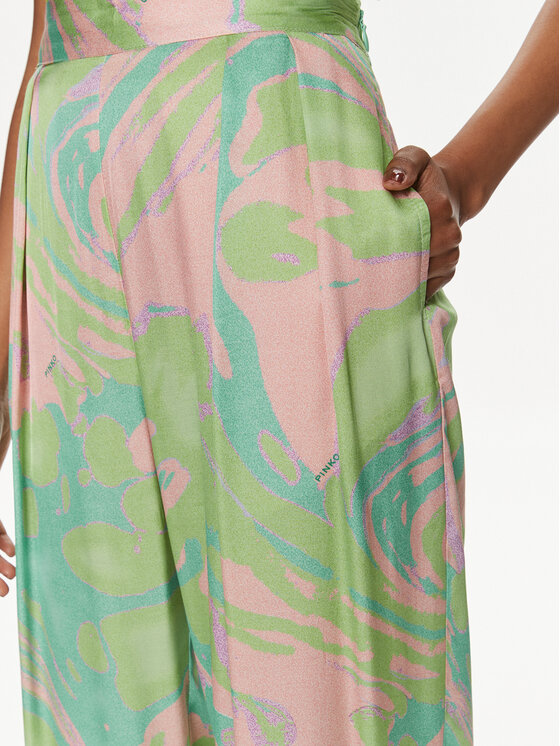 PINKO Pinko Stoffhose Penati 103123 A1NQ Grün Wide Leg