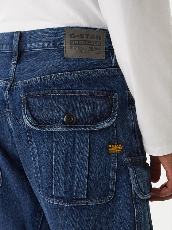 G-Star Raw G-Star Raw Szorty jeansowe Bend 3D Cargo D26528-D788 Granatowy Relaxed Fit