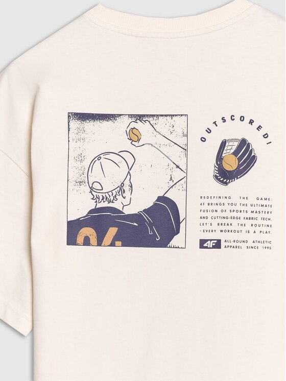 4F 4F T-shirt 4FRSS25TTSHM2981-11S Bianco Oversize
