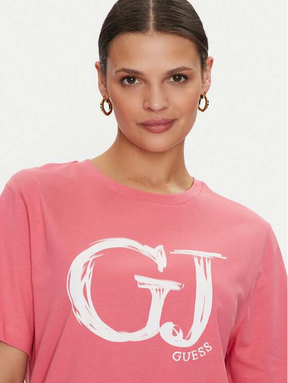 Guess Guess Тишърт Sara V4YI01 K8FQ4 Розов Regular Fit