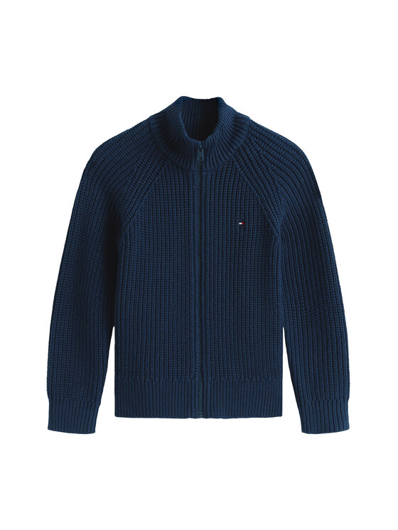 Tommy Hilfiger Tommy Hilfiger Pletena jopica KB0KB09913 Mornarsko modra Regular Fit