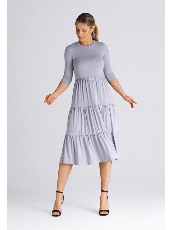 FIGL FIGL Sukienka codzienna SUKIENKA M943 Szary Regular Fit