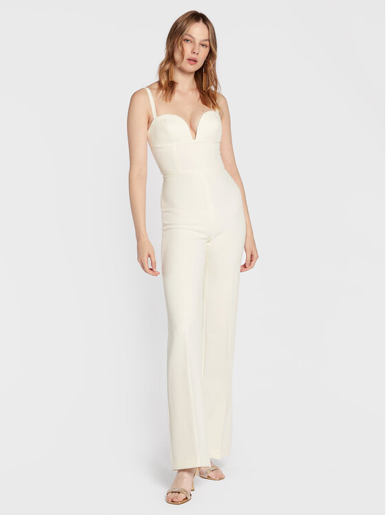 Elisabetta Franchi Elisabetta Franchi Kezeslábas TU-007-27E2-V440 Fehér Slim Fit