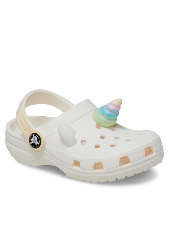 Crocs Crocs Παντόφλες Classic Iam Rainbow Unicorn Clog T 209701 Λευκό