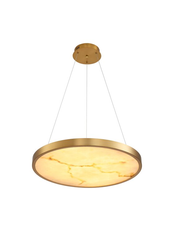 MIAhome MIAhome Lampa wisząca ALCHEMY LED złoty alabaster 60 cm Złoty