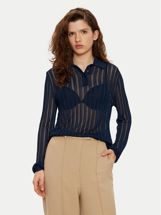 Tommy Hilfiger Tommy Hilfiger Sweater WW0WW44454 Sötétkék Slim Fit